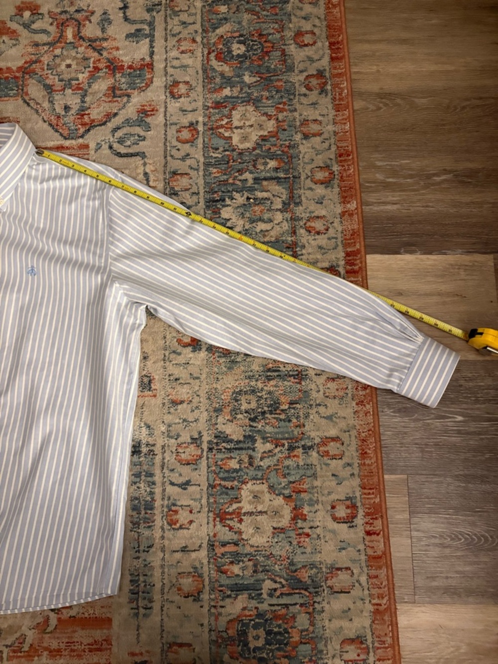 Brooks Brothers Men’s Button Down Dress Shirt XL Original Polo Shirt Blue Stripe - Picture 7 of 9